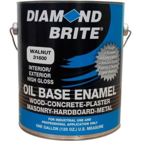 DIAMOND BRITE Interior/Exterior Paint, Gloss, Walnut, 1 gal 31600-1